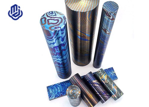 Timascus Mokuti Titanium Damascus Rod